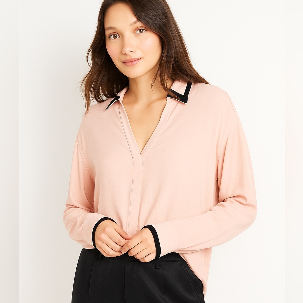 Loose Crepe Button Down Shirt